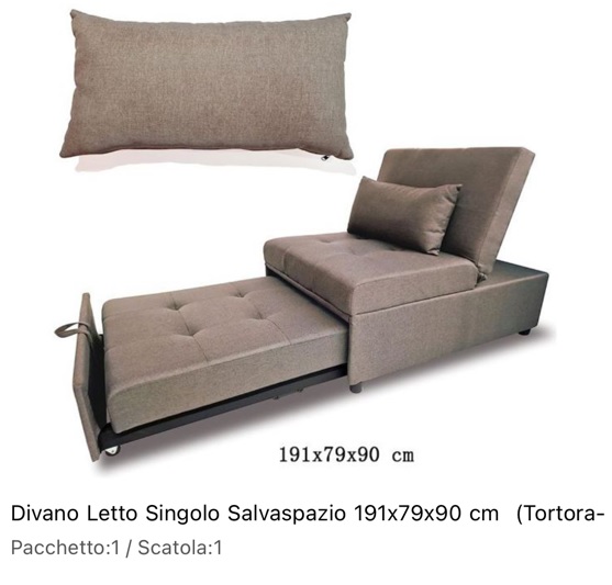 DIVANO LETTO SINGOLO SALVASPAZIO